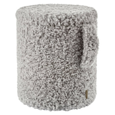 Pouf de rangement rond capitonné TEDDY, table d'appoint, tabouret ou ottoman avec couvercle - Motif peau de requin
