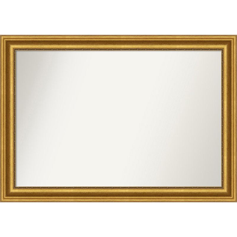 Miroir de salle de bain Jashawna, 33,75 po x 47,75 po, Doré