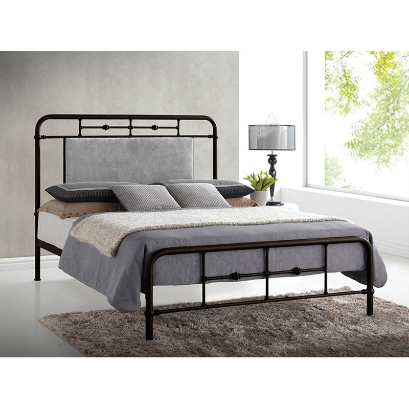 Lit plateforme en tissu d’ameublement Willena, Double