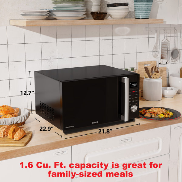 1.6 cu. ft. Countertop SpeedWave 3-in-1 Convection Oven, Air Fryer,  Microwave with Combi Speed Cooking in Black