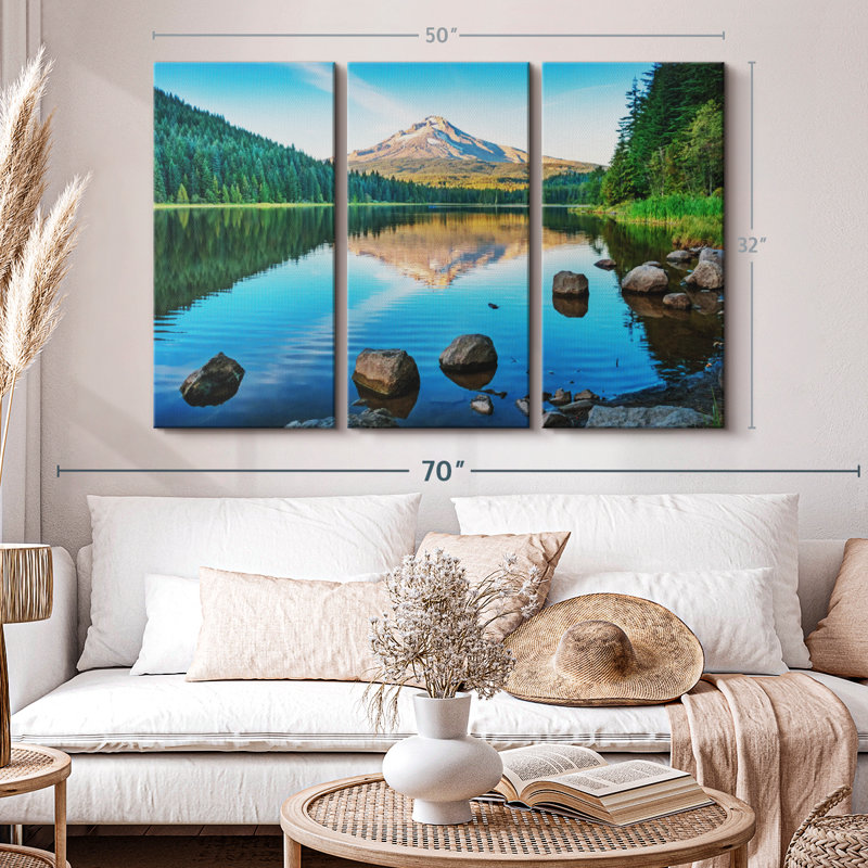 «Relaxing Trillium Lake» sur, H 32 po x l 50 po x P 1,25 po