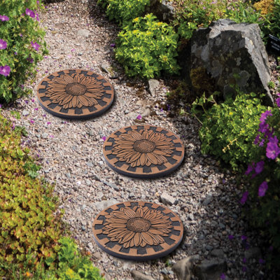 Sunflower Rubber 3 Piece Stepping Stone Set