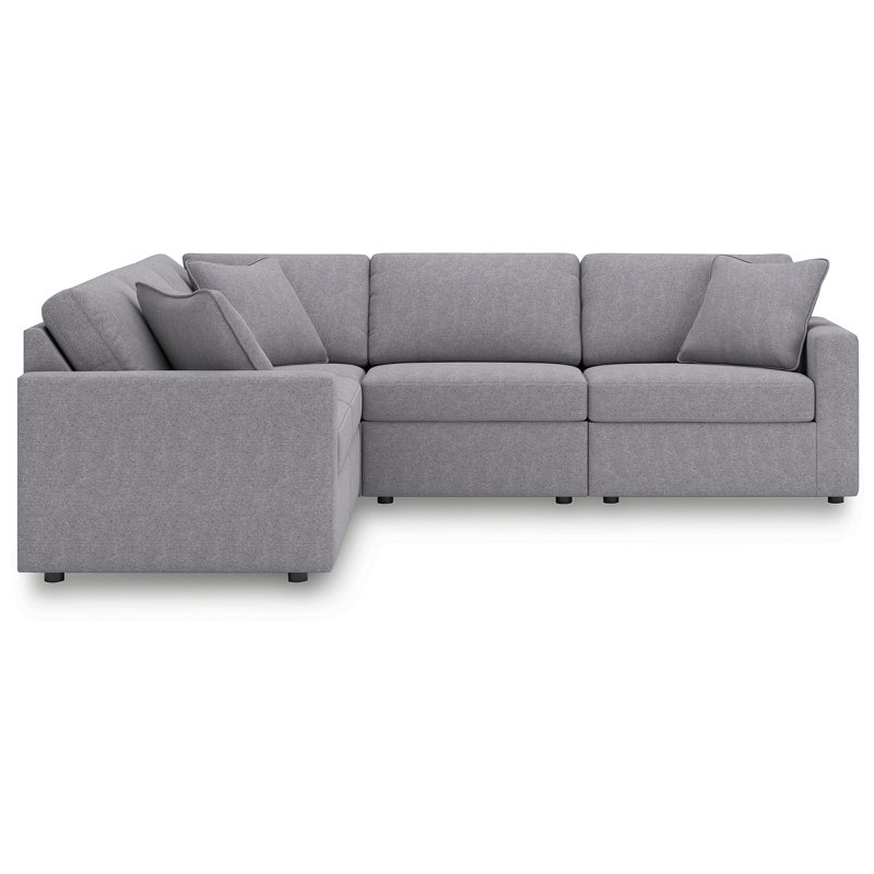 Chobanyan 5-Piece Sectional, Gray Polyester