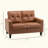 Loveseat With Armrest, 2-Seater Tufted PU Leather Double Sofa