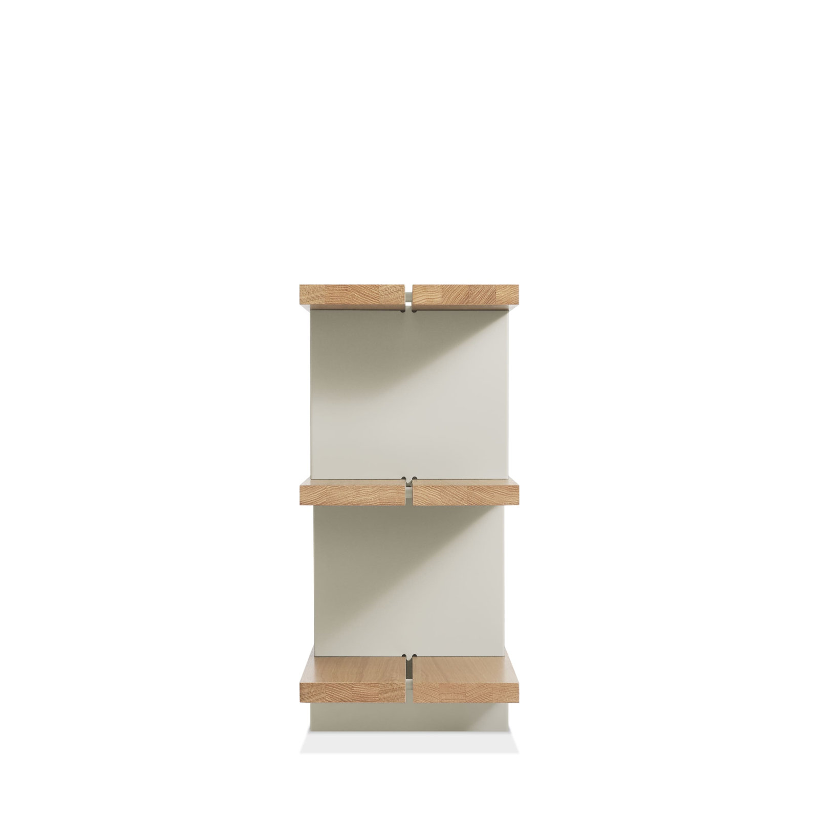 Happy Day Wide Bookcase, (3 Shelves) 29" H x 81" W x 14" D, White Oak/Putty