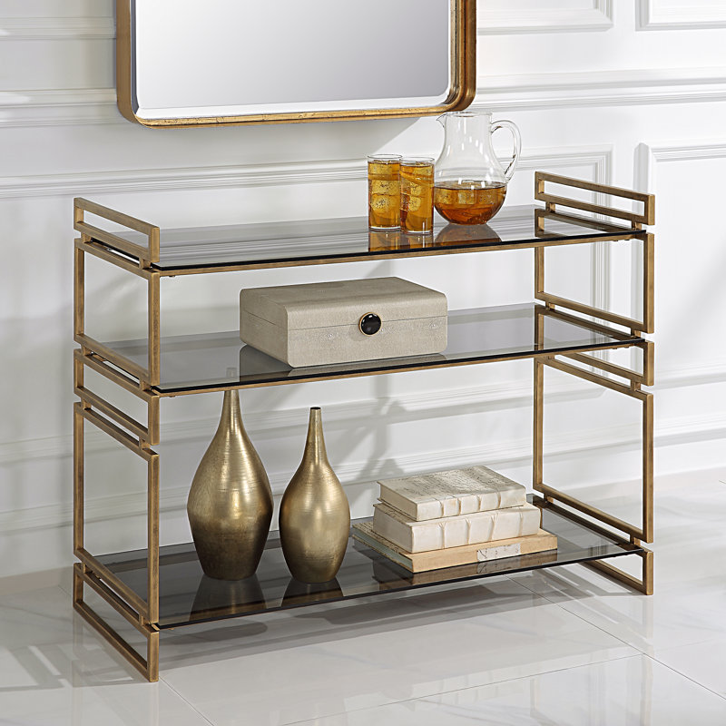 Thasin 40.25'' Glass Top Console Table
