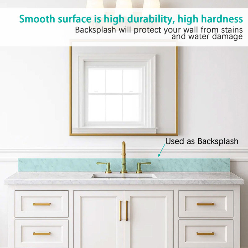 60 Inch Carrara Natural Marble Vanity Backsplash