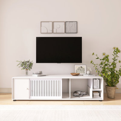 Meuble télé avec rangement et porte coulissante amovible