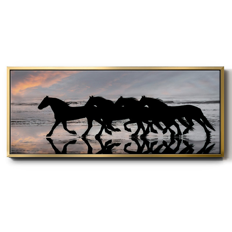 Beach Gallop- Framed Canvas, 8" H x 20" W