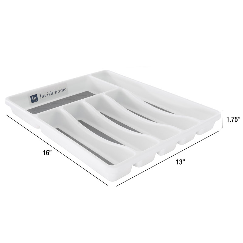 Rangement à 6 sections et plateau antidérapant pour articles de cuisine Lavish Home