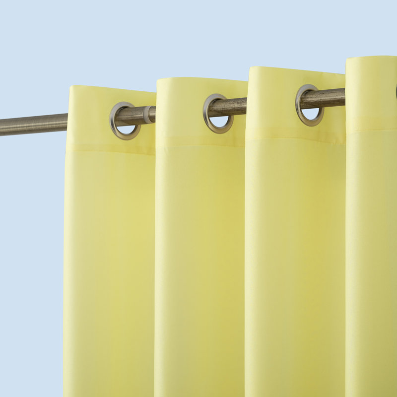 Franko Indoor/Outdoor UV Protectant Room Darkening Grommet Curtain Panel, 54" W x 95" L, Yellow