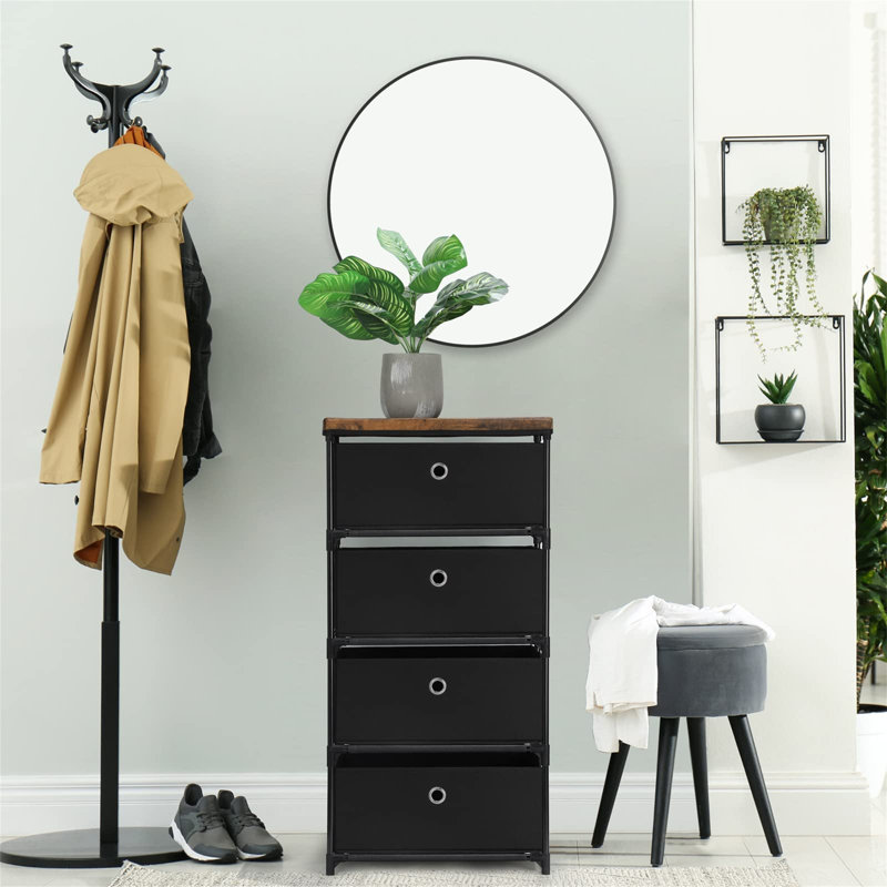 Harlene 42cm W 4 - Drawer Chest of Drawers, Black