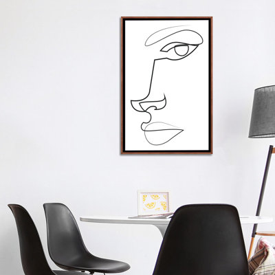 «Abstract Line Face», reproduction d'art sur toile encadrée