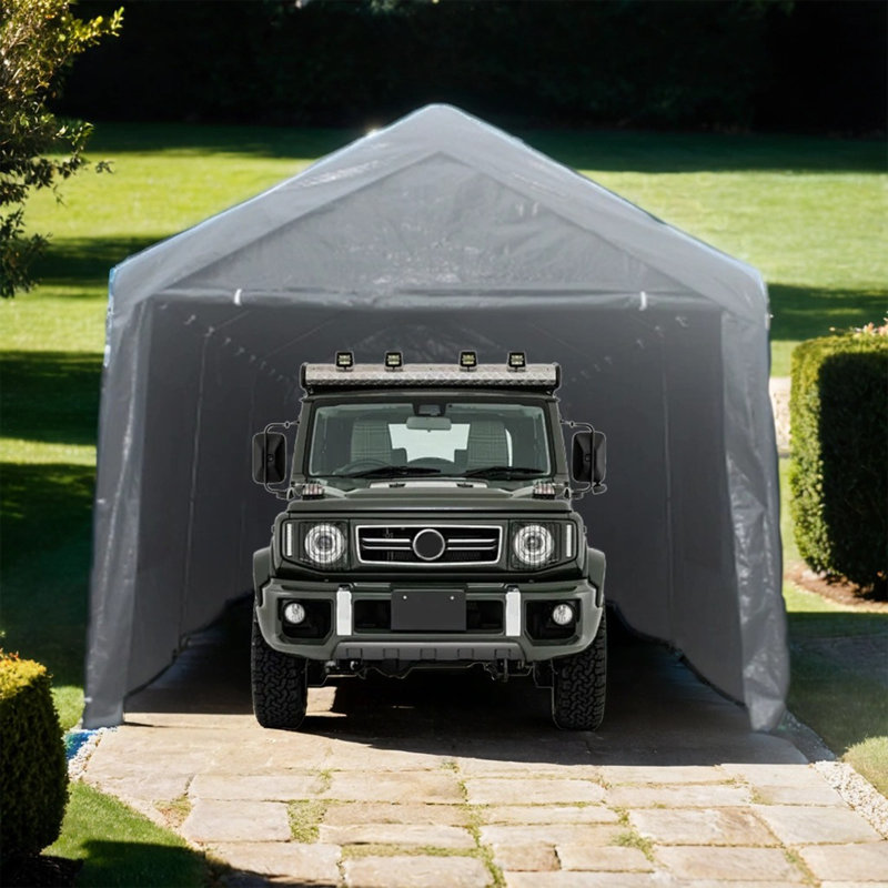 Remise de garage en polypropylène, Gris, H 117,96 po x l 146,04 po x P 241,80 po