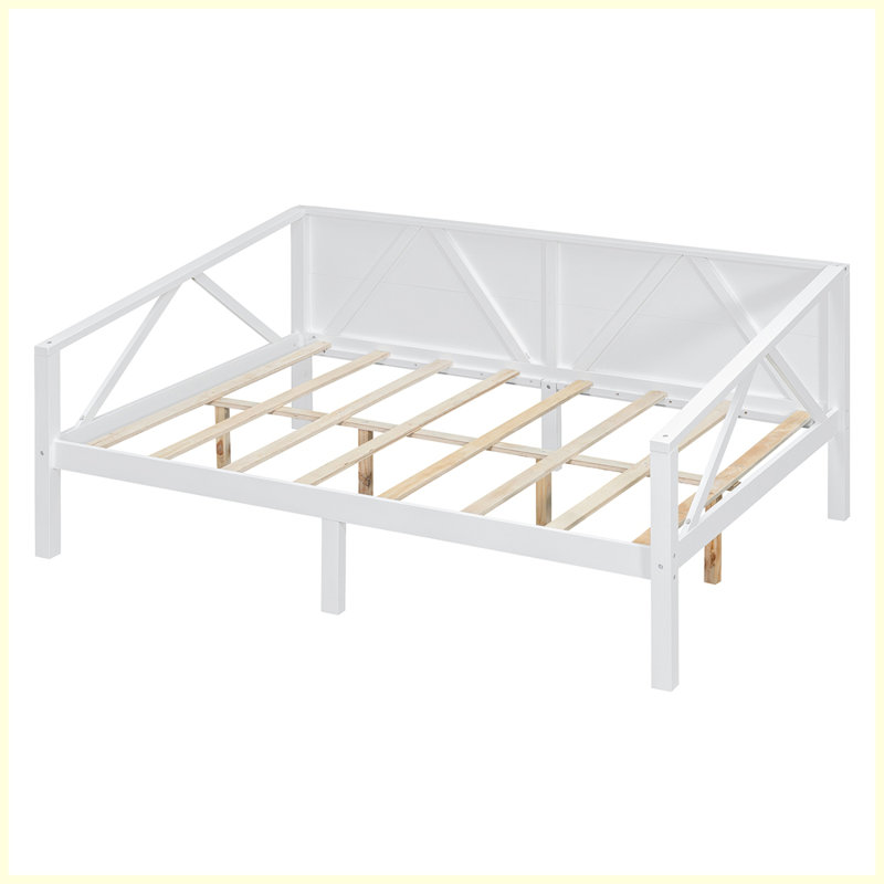  Modern Daybed Wooden Daybed For Bedroom Guest Bed Daybed Frame Modern Office Furniture, Full / Double, White