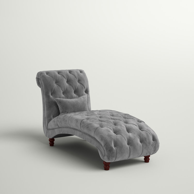 Chaise longue capitonnée sans accoudoirs Huskins, Gris étain
