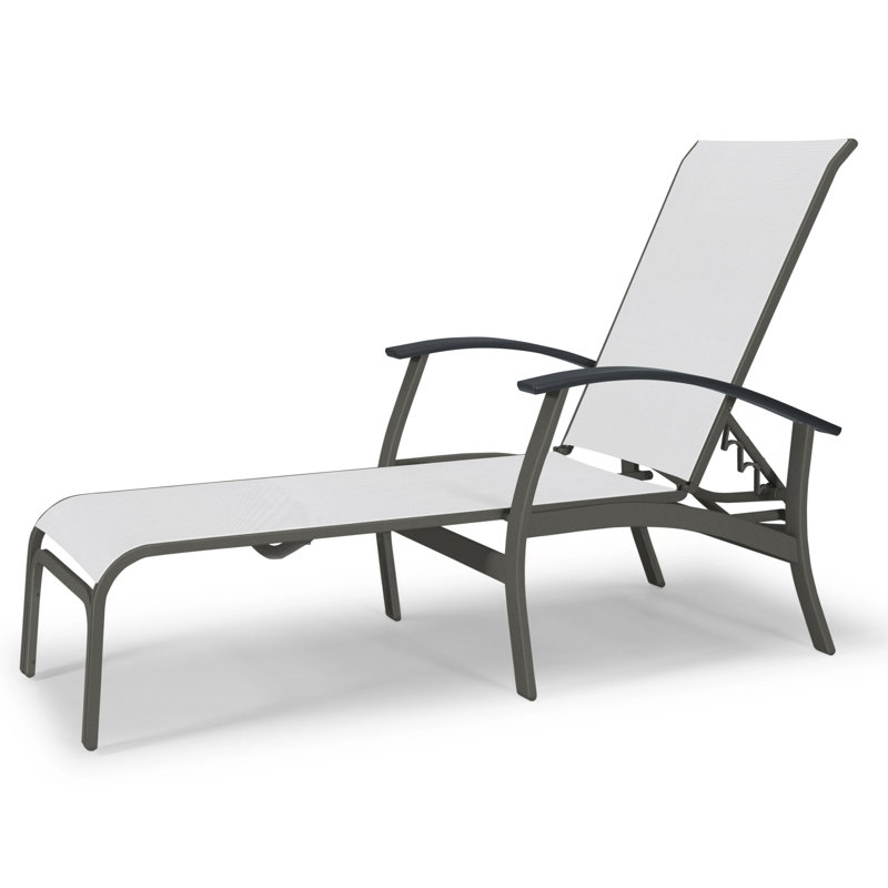 Chaise longue inclinable Askar, Blanc 6D Sunbrella®, Graphite classique P30, Graphite texturé