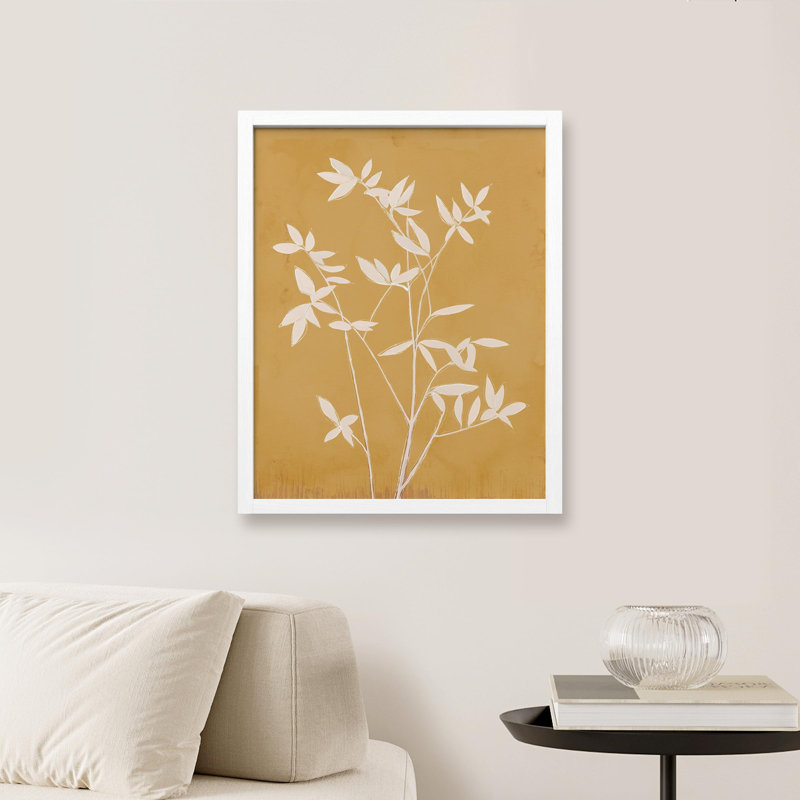 " Botanical Leaves ", White, 14" H x 11" W