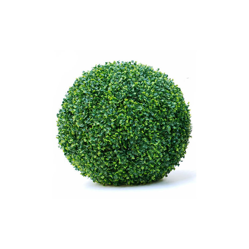 Faux Boxwood Topiary, 20cm H x 20cm W x 20cm D