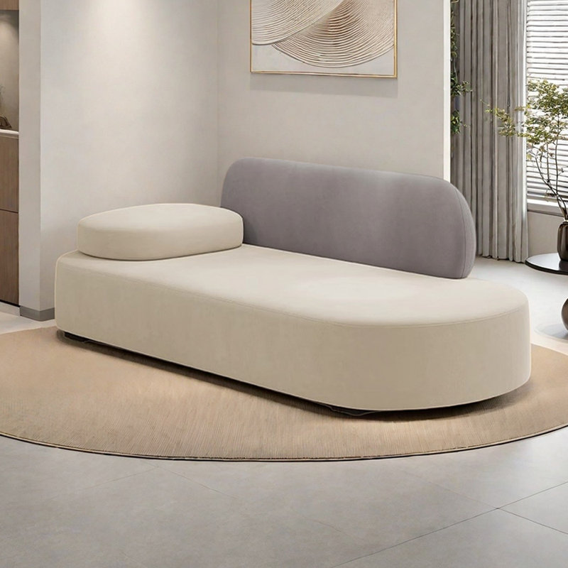 Méridiennes d'intérieur avec appui-tête mobile Finck, Orienté à gauche (vu de face), Beige / gris clair