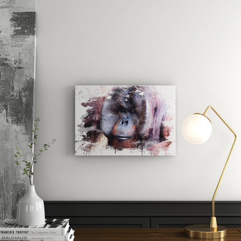 Orangutan Monkey - Wall Art, 70cm H x 100cm W, Wrapped Canvas
