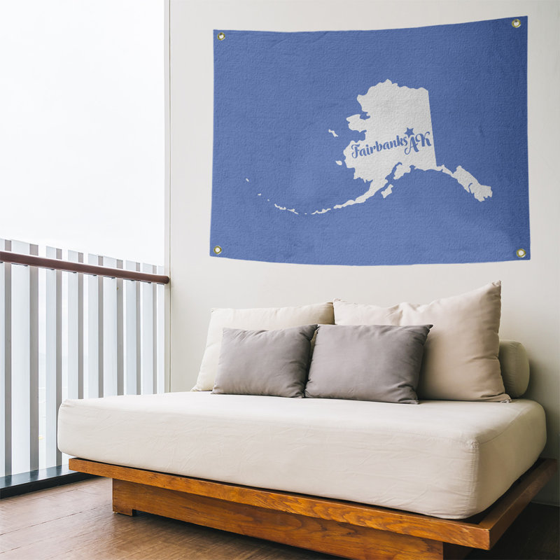 Tapisserie murale alaska fairbanks, H 59 po x l 80 po, Bleu