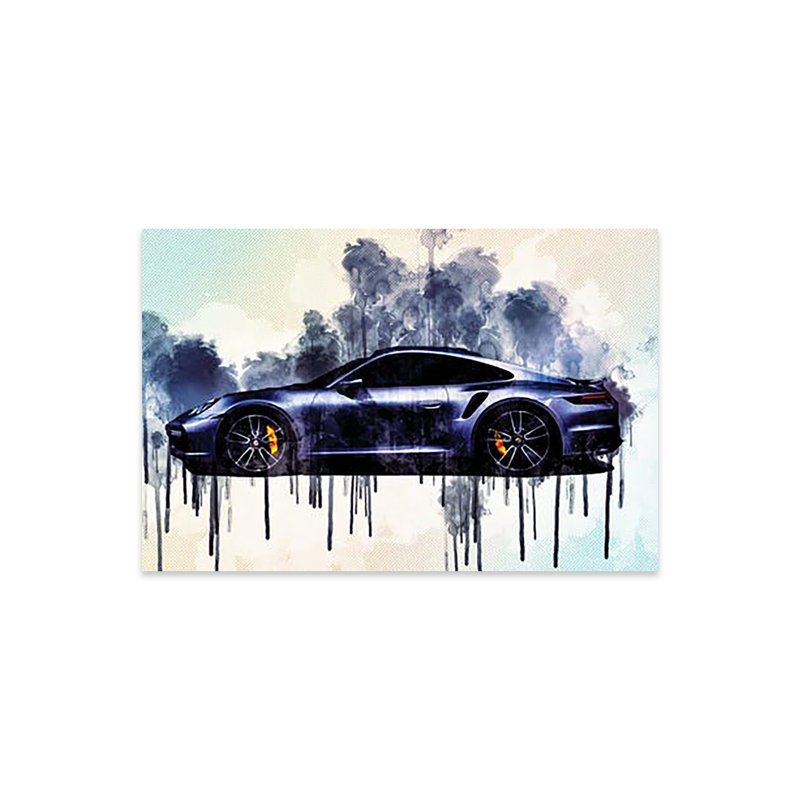 Vue de côté de la voiture de sport argentée 911 Turbo S 911