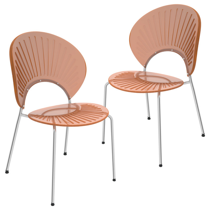 Kayahna 17.52'' H Metal Stacking Side Chair, Amber, 2