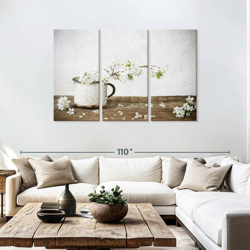 Harnek Rusty Cup Flowers, 48" H x 74" W