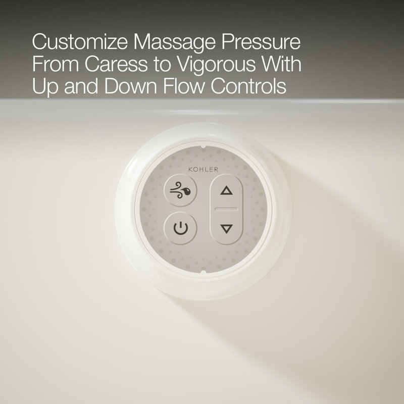 Underscore Rectangle 72" x 36" Heated Bubblemassage Air Bath with Center Drain, Biscuit