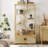 Dessens Rattan Bookshelf 7 tiers Bookcases Storage Rack with cabinet