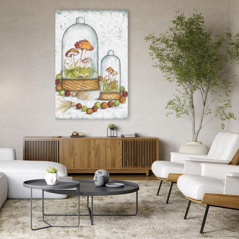 Champignons et perles - champignon bohémien, H 48 po x l 32 po