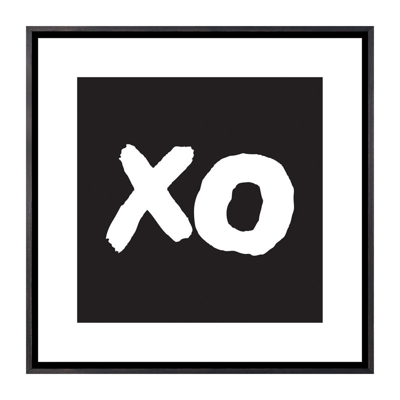 Xo Black Box - impression d'art graphique, Toile avec cadre noir patiné, Pas de tapis, H 37 po x l 37 po x P 1,5 po