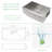 Farmhouse Apron Front Kitchen Sink Stainless Steel Single Bowl Kitchen Sink with Roll-up Drying Rack and Basket strainer-131096488