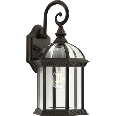 Lanterne murale d'extérieur 1 lumière en verre transparent traditionnel