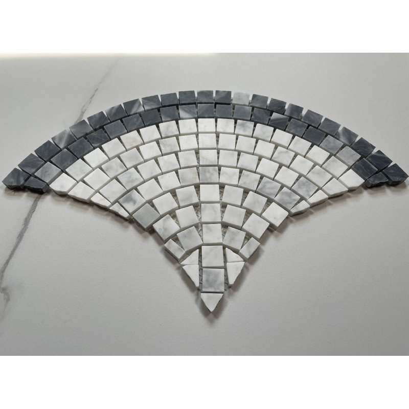 7" x 13" Marble Fish Scale Mosaic Wall & Floor Tile