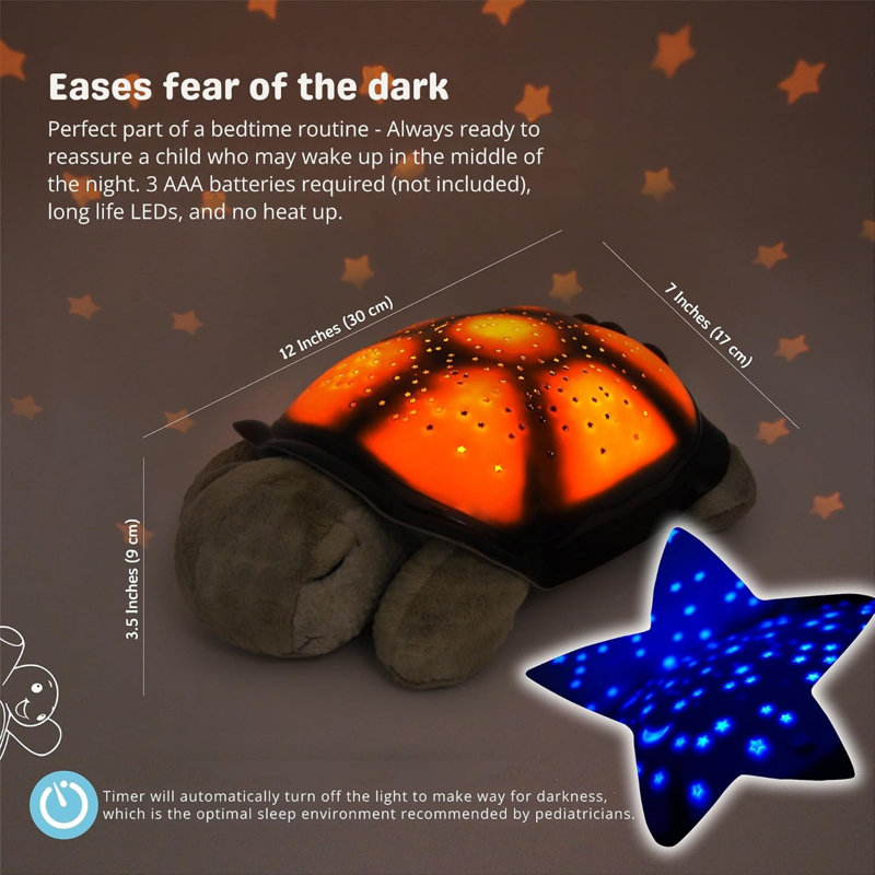 Projecteur d'étoiles apaisant pour la nuit | Lumière douce 3 couleurs | 8 constellations | Arrêt automatique Vert tortue crépuscule