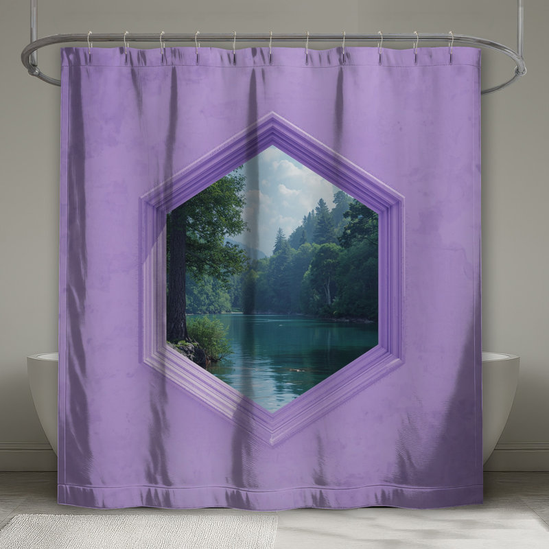 Rideaux de douche hexagonaux très longs, L 70 po x H 72 po