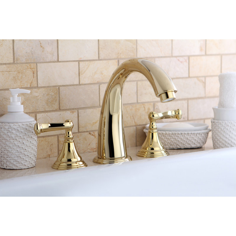 Kingston Brass Royale Two-Handle 3-Hole Deck Mount Roman Tub Faucet
