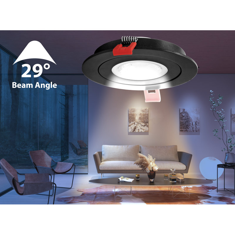 Ensemble de luminaires encastrés sans fil à DEL sélectionnables 4 po DGF43, Noir