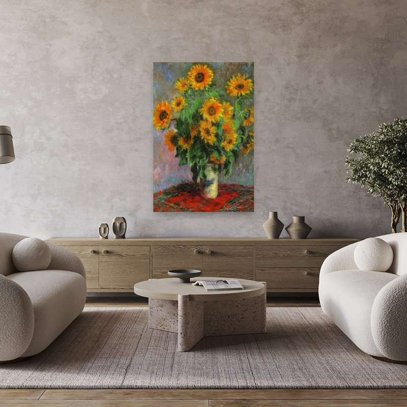 Tournesols, tournesol dramatique coloré coloré 1889, impression murale, H 48 po x l 32 po