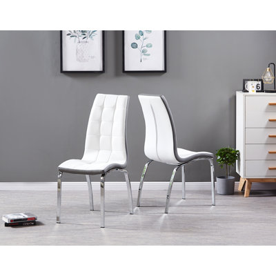 Shresbury 47 cm H Upholstered Faux Leather Dining Chair