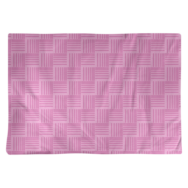 Napperon en coton à rayures de 18 po classique Baskettressées, Rose clair, polyester