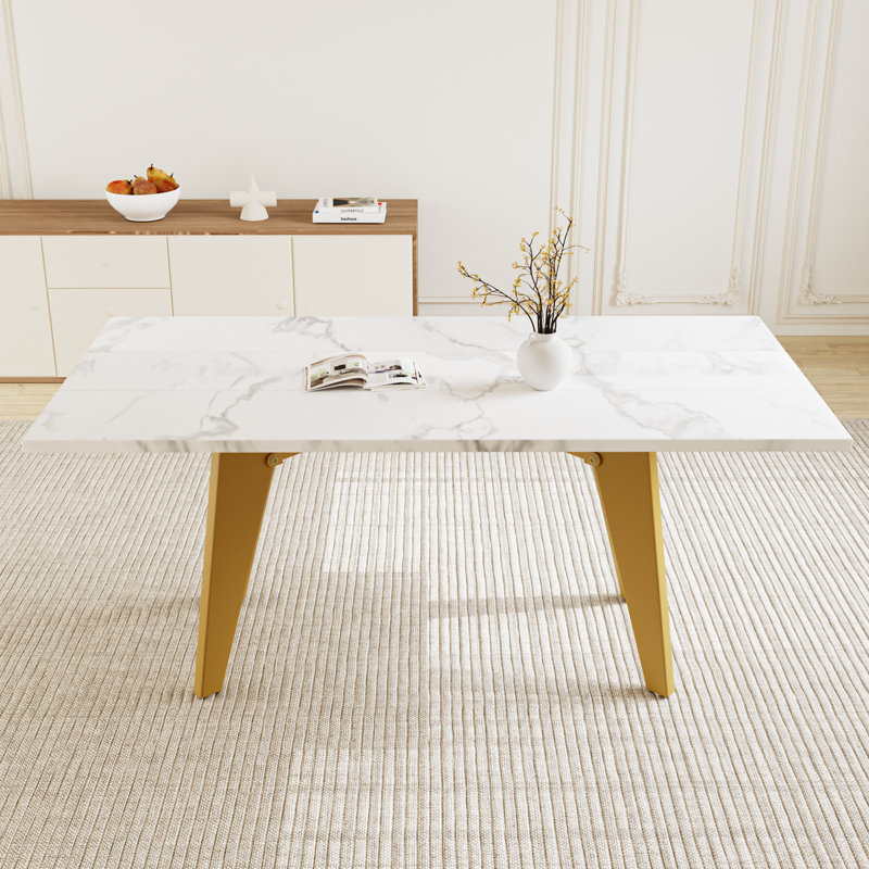 Metal Base Dining Table 