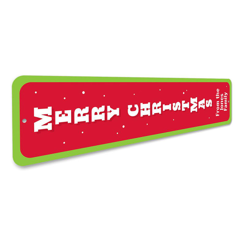 Panneau vertical en aluminium Merry Christmas, H 6 po x l 24 po x P 0,06 po