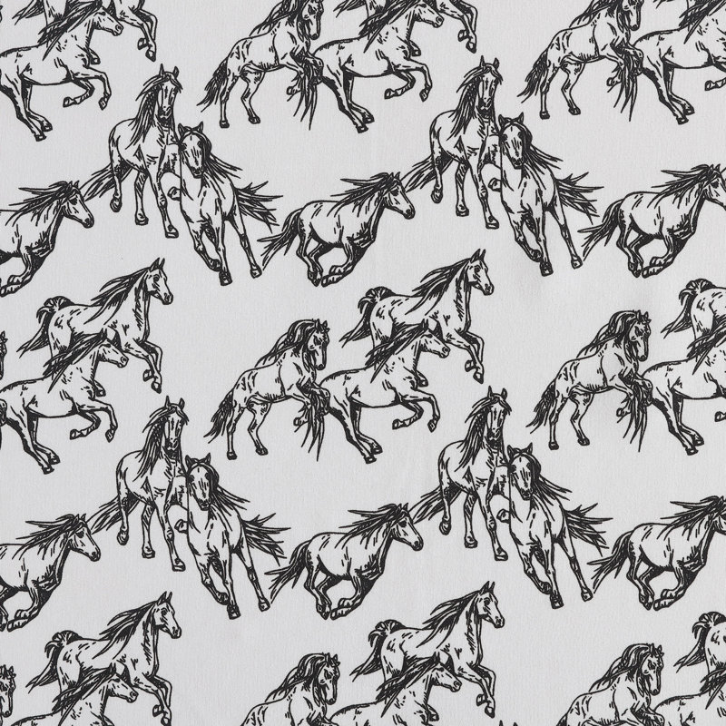Wrangler Printed Cozy Novelty Sheet Sets, Full Sheet Set with 2 Pillowcases, Black Horse