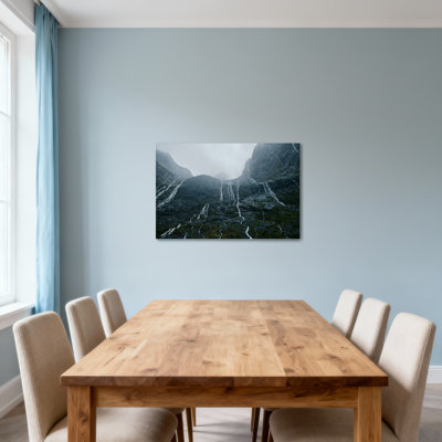 Paysage et nature, montagne, cascade, paysage, Misty Peaks