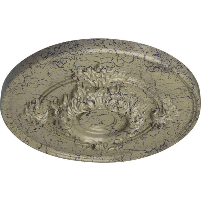 Médaillon de plafond Endurathane Berkshire, P 15 3/4 po x P 3 7/8 po x P 3/4 po (convient aux auvents jusqu'à 7 po), finition en nuage peinte à la main