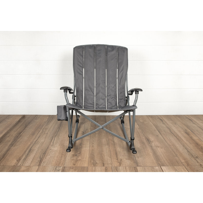 Outdoor Rocking Camp Chair - XL Heavy Duty Camping Chair for Adults Mario, Gray