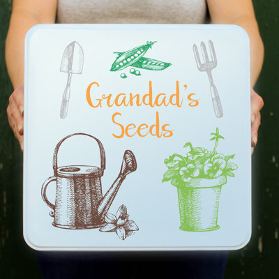 Personalised Seed Box, Tin